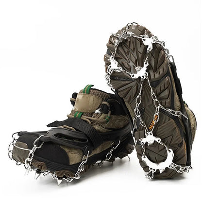 AOTU AT8607 1 Pair 19 Teeth Anti-slip Crampons TPE+Stainless Steel Ice Snow Ground Shoe Grippers