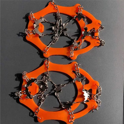 AOTU AT8607 1 Pair 19 Teeth Anti-slip Crampons TPE+Stainless Steel Ice Snow Ground Shoe Grippers