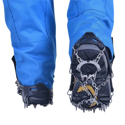 AOTU AT8607 1 Pair 19 Teeth Anti-slip Crampons TPE+Stainless Steel Ice Snow Ground Shoe Grippers