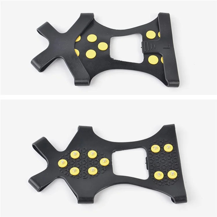 AOTU 1 Pair Outdoor 10 Teeth Anti-slip Crampons TPE+Zinc Alloy Snow Ice Walking Climbing Shoe Covers