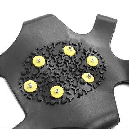 AOTU 1 Pair Outdoor 10 Teeth Anti-slip Crampons TPE+Zinc Alloy Snow Ice Walking Climbing Shoe Covers