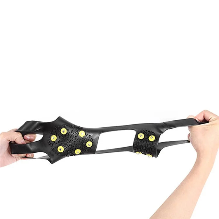AOTU 1 Pair Outdoor 10 Teeth Anti-slip Crampons TPE+Zinc Alloy Snow Ice Walking Climbing Shoe Covers