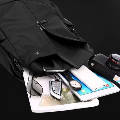 WEPOWER 1261 Travel Backpack Waterproof Nylon Shoulder Bag with External USB Port, 43x13x29cm