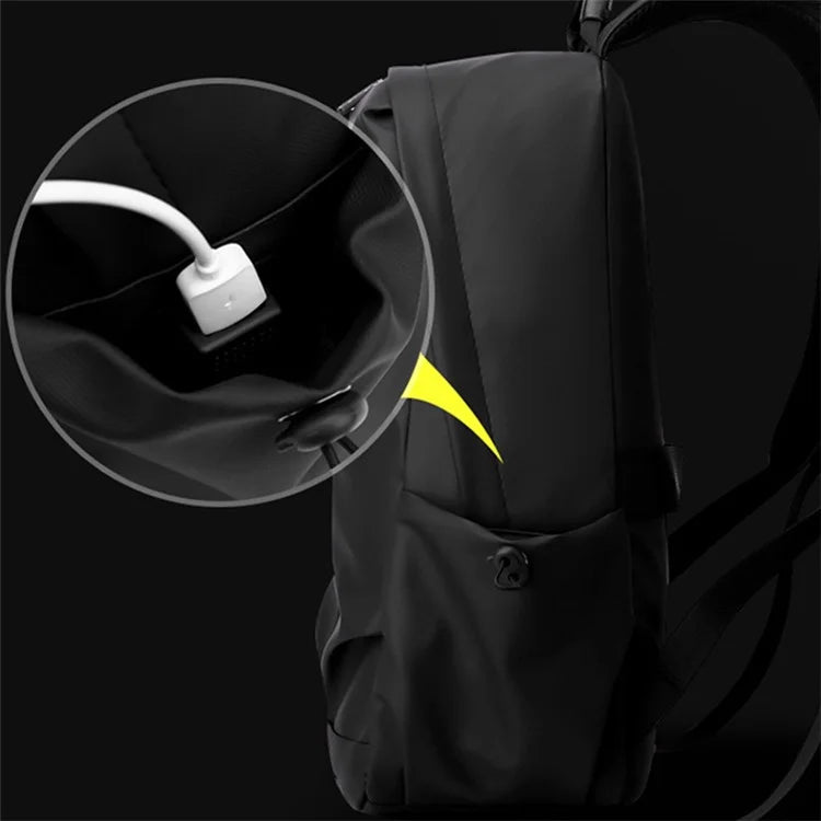 WEPOWER 1261 Travel Backpack Waterproof Nylon Shoulder Bag with External USB Port, 43x13x29cm