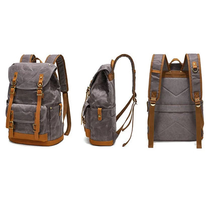 B15 Large Laptop Bag Canvas Travel Rucksack Backpack Daypack Student Bookbag