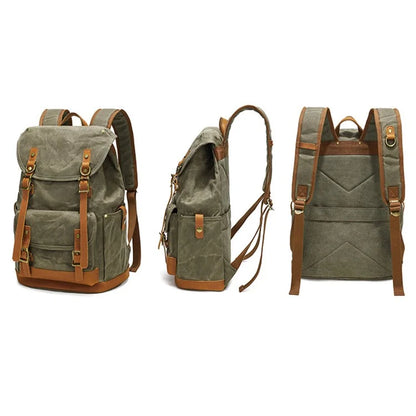 B15 Large Laptop Bag Canvas Travel Rucksack Backpack Daypack Student Bookbag