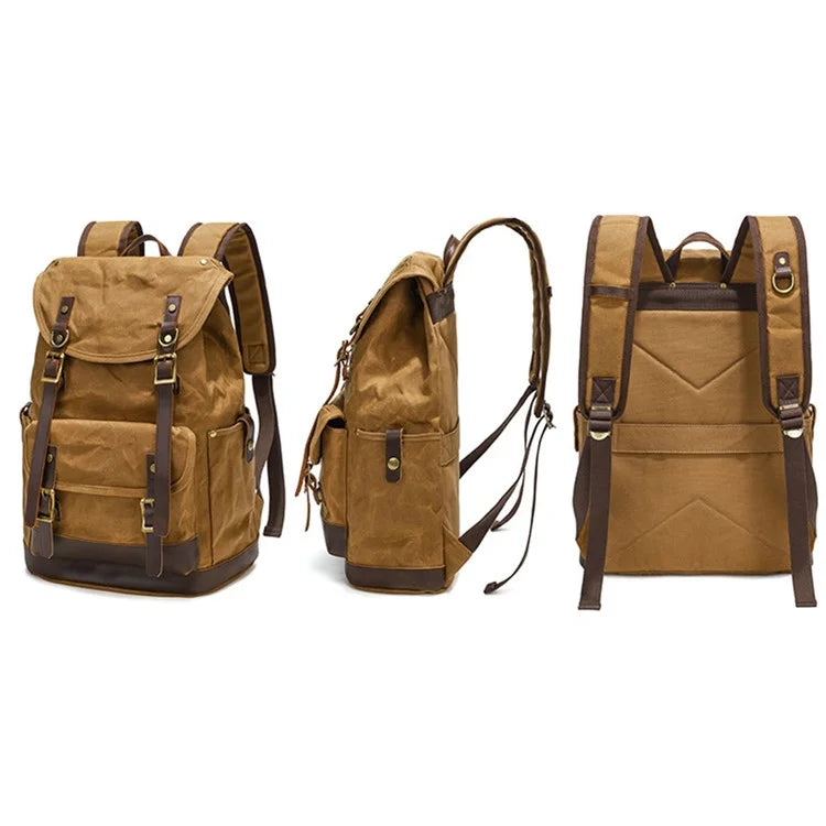 B15 Large Laptop Bag Canvas Travel Rucksack Backpack Daypack Student Bookbag