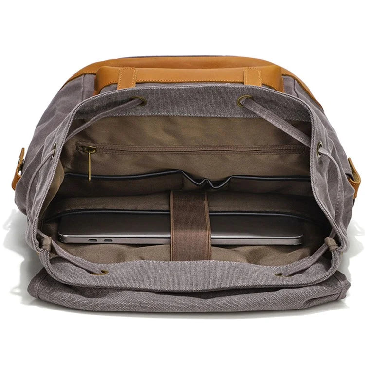 B15 Large Laptop Bag Canvas Travel Rucksack Backpack Daypack Student Bookbag