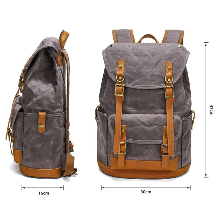 B15 Large Laptop Bag Canvas Travel Rucksack Backpack Daypack Student Bookbag