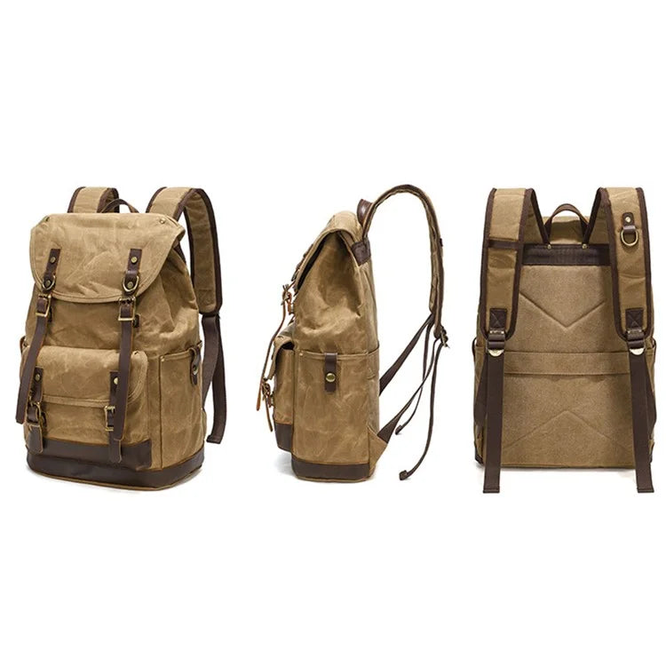 B15 Large Laptop Bag Canvas Travel Rucksack Backpack Daypack Student Bookbag