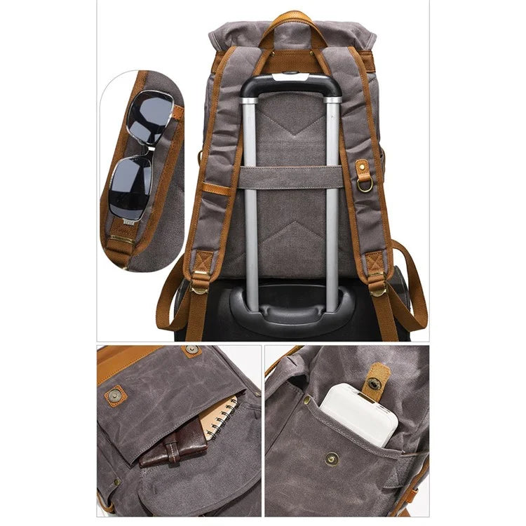 B15 Large Laptop Bag Canvas Travel Rucksack Backpack Daypack Student Bookbag
