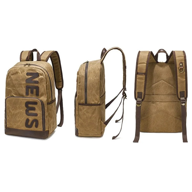 B20 Men's Canvas Backpack Laptop Storage Bag Travel Bag Daypack