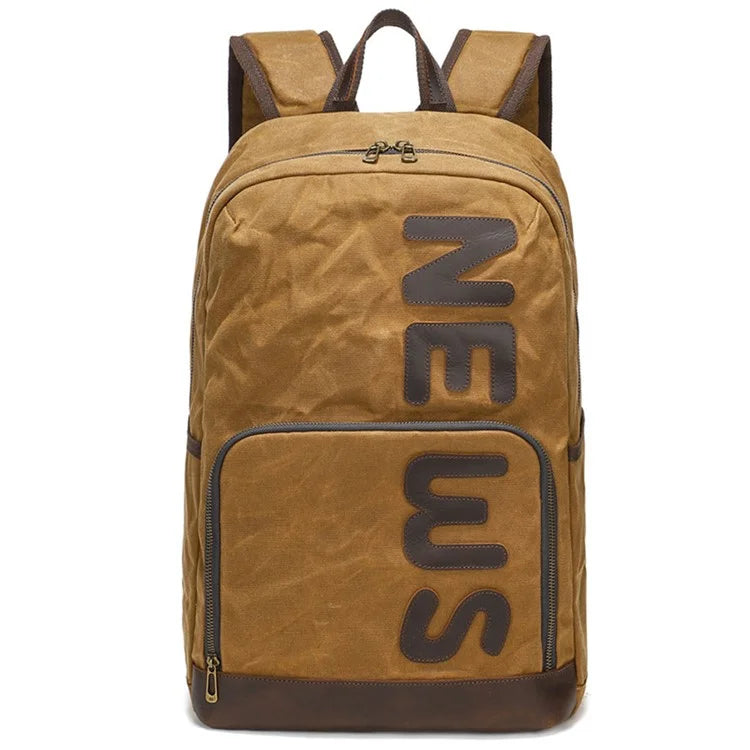 B20 Men's Canvas Backpack Laptop Storage Bag Travel Bag Daypack