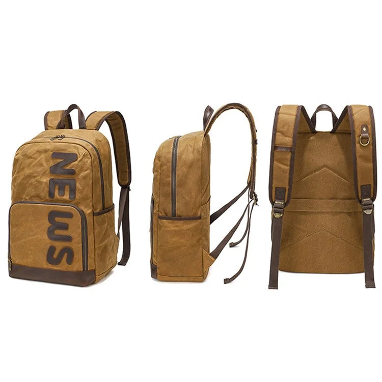 B20 Men's Canvas Backpack Laptop Storage Bag Travel Bag Daypack