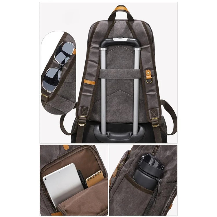 B20 Men's Canvas Backpack Laptop Storage Bag Travel Bag Daypack