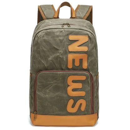 B20 Men's Canvas Backpack Laptop Storage Bag Travel Bag Daypack