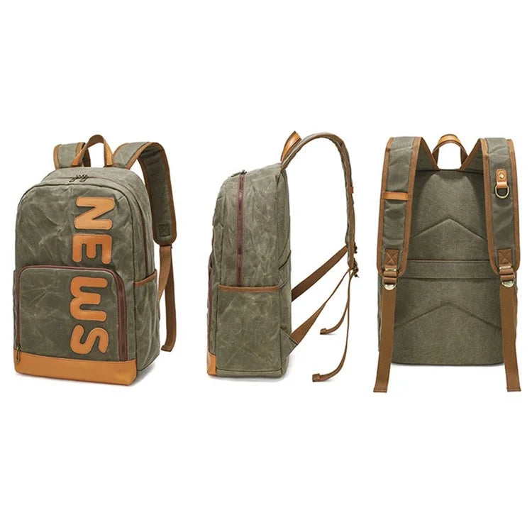 B20 Men's Canvas Backpack Laptop Storage Bag Travel Bag Daypack