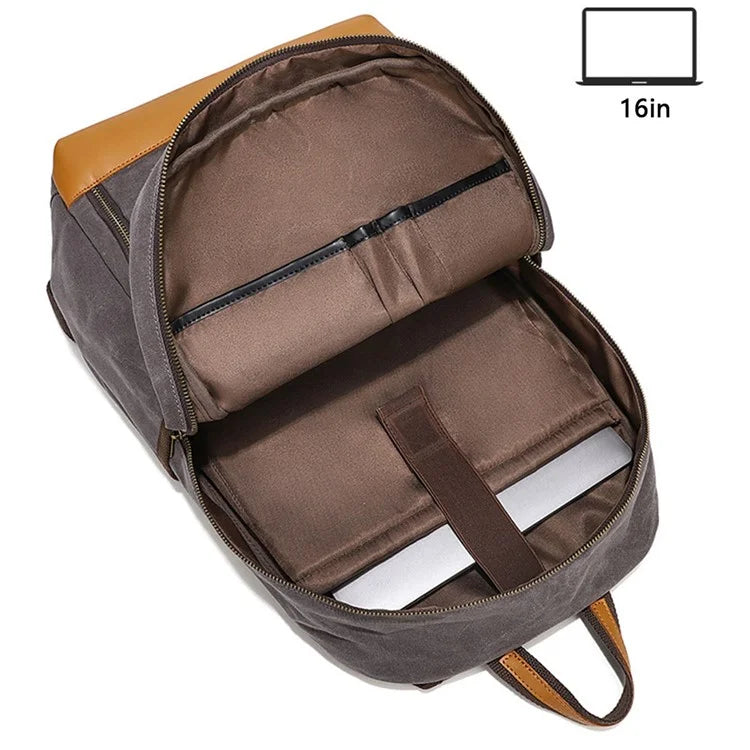 B20 Men's Canvas Backpack Laptop Storage Bag Travel Bag Daypack