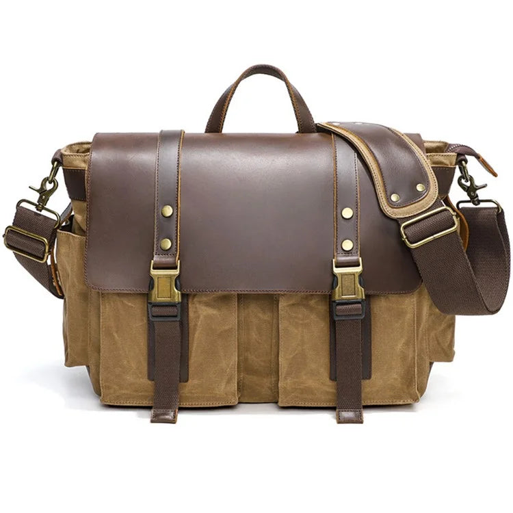 S11 Outdoor Travel Crossbody Bag Retro Canvas Shoulder Bag Daypack Messenger Sling Bag