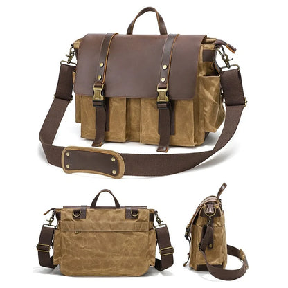 S11 Outdoor Travel Crossbody Bag Retro Canvas Shoulder Bag Daypack Messenger Sling Bag