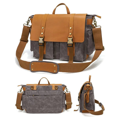 S11 Outdoor Travel Crossbody Bag Retro Canvas Shoulder Bag Daypack Messenger Sling Bag
