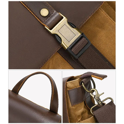 S11 Outdoor Travel Crossbody Bag Retro Canvas Shoulder Bag Daypack Messenger Sling Bag