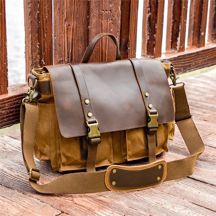 S11 Outdoor Travel Crossbody Bag Retro Canvas Shoulder Bag Daypack Messenger Sling Bag