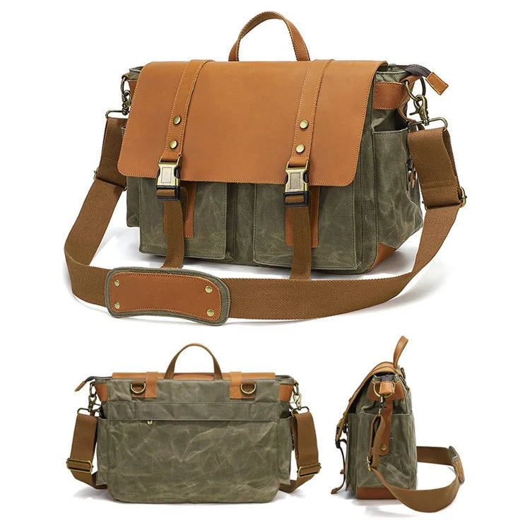 S11 Outdoor Travel Crossbody Bag Retro Canvas Shoulder Bag Daypack Messenger Sling Bag