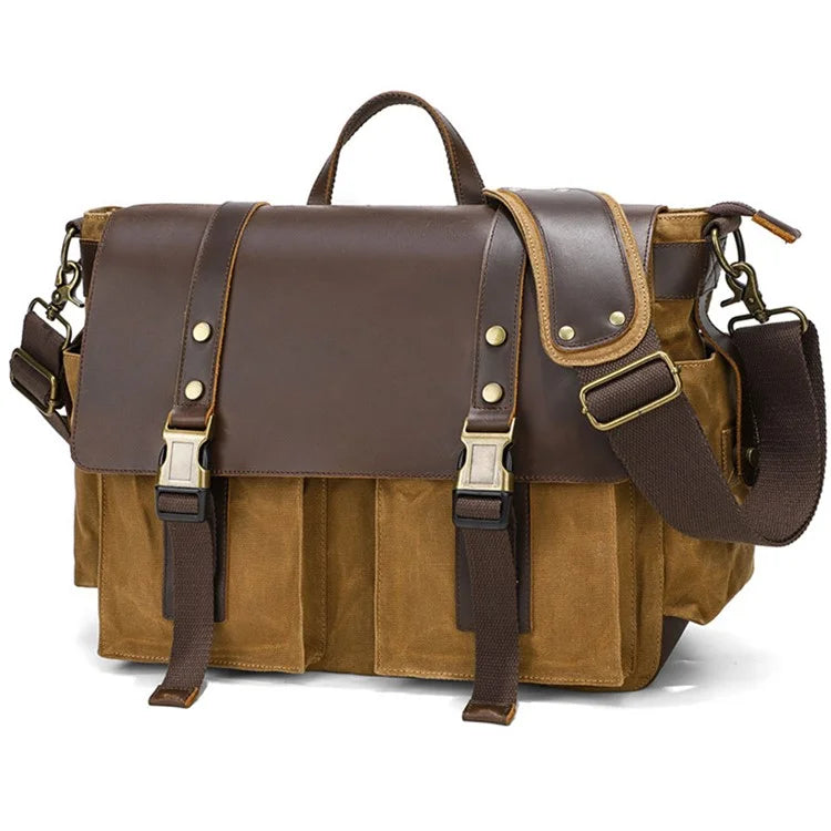 S11 Outdoor Travel Crossbody Bag Retro Canvas Shoulder Bag Daypack Messenger Sling Bag
