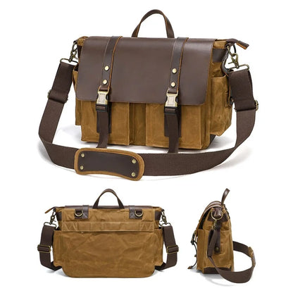 S11 Outdoor Travel Crossbody Bag Retro Canvas Shoulder Bag Daypack Messenger Sling Bag