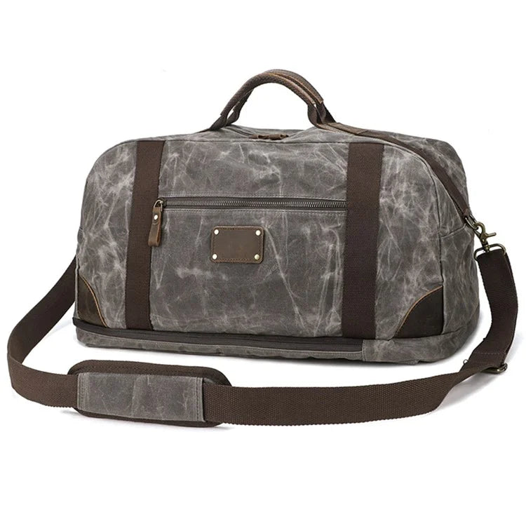 K766 Retro Travel Duffel Bag Canvas Backpack Overnight Crossbody Bag Tote Handbag