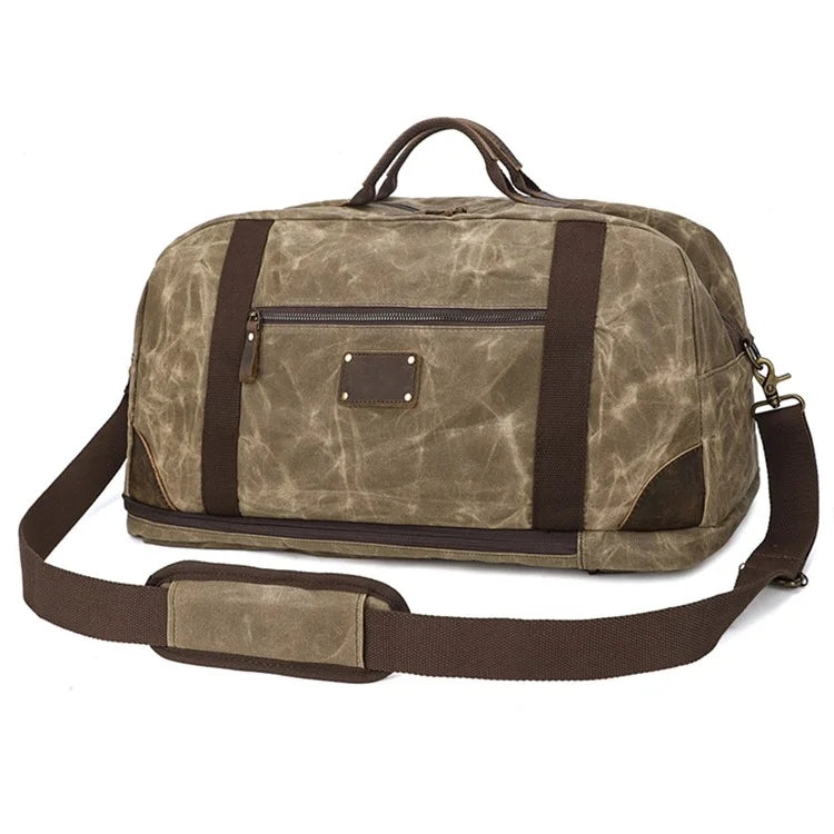 K766 Retro Travel Duffel Bag Canvas Backpack Overnight Crossbody Bag Tote Handbag