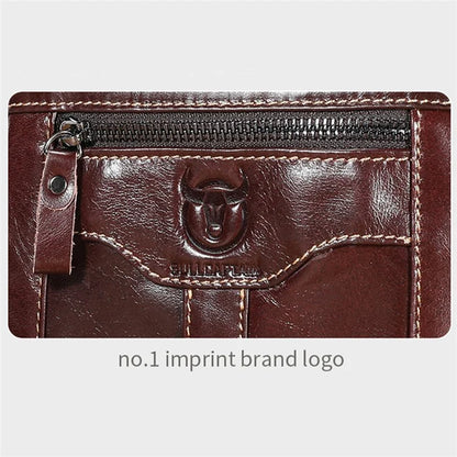 BULLCAPTAIN 400 Men's Crossbody Bag Cowhide Leather Messenger Bag Large Daypack