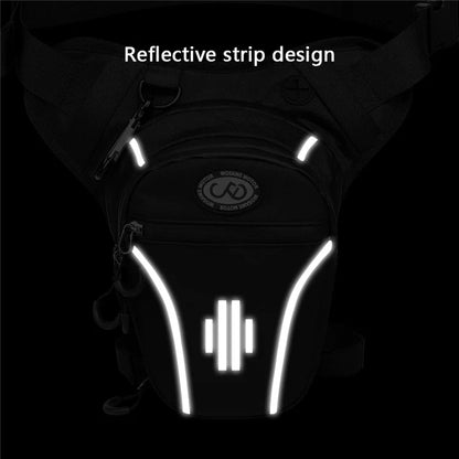 WOSAWE MB027-B Motorcycle Drop Leg Bag Oxford Cloth Reflective Waist Pack