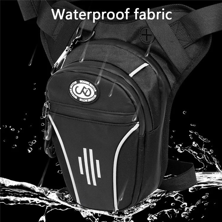 WOSAWE MB027-B Motorcycle Drop Leg Bag Oxford Cloth Reflective Waist Pack