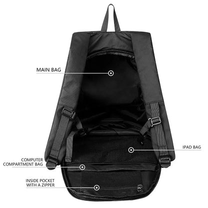 WOSAWE MB026 Motorcycle Helmet Backpack Waterproof Oxford Cloth Shoulder Bag, 36x25x50cm