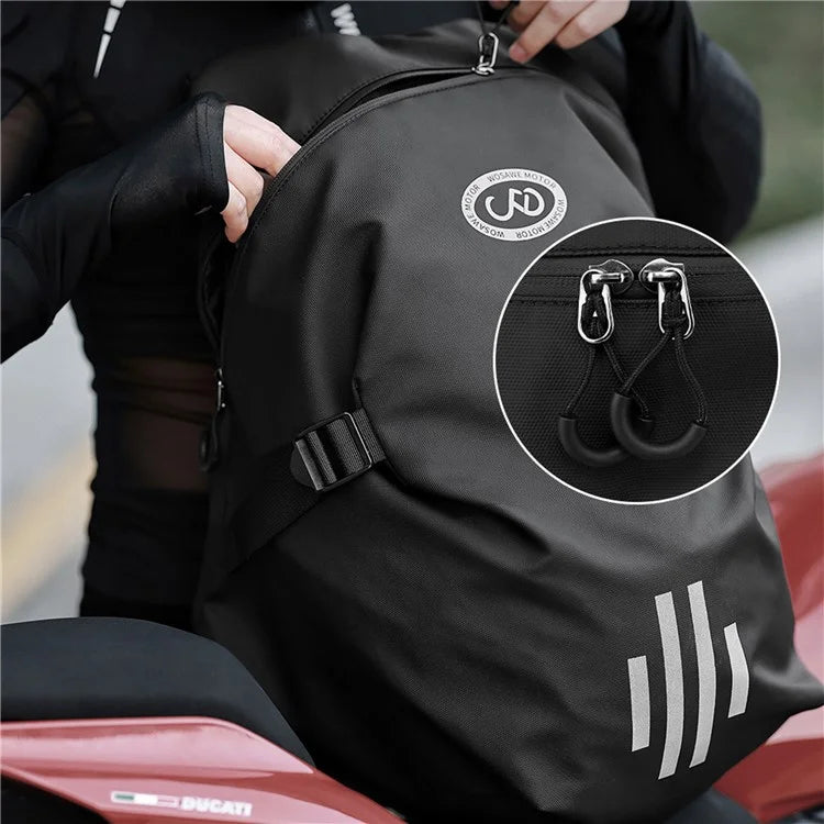 WOSAWE MB026 Motorcycle Helmet Backpack Waterproof Oxford Cloth Shoulder Bag, 36x25x50cm
