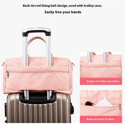 Oxford Cloth Sports Handbag 39x19x21cm Gym Bag Duffle Bag Weekend Overnight Shoulder Crossbody Bag