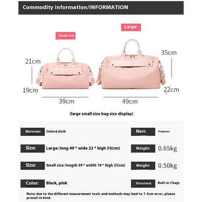 Oxford Cloth Sports Handbag 39x19x21cm Gym Bag Duffle Bag Weekend Overnight Shoulder Crossbody Bag