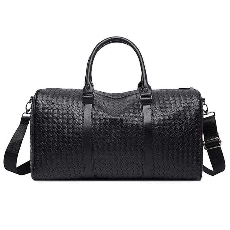 50x24x29cm Waterproof Gym Bag PU Leather Duffle Bag Weekend Overnight Crossbody Bag Handbag