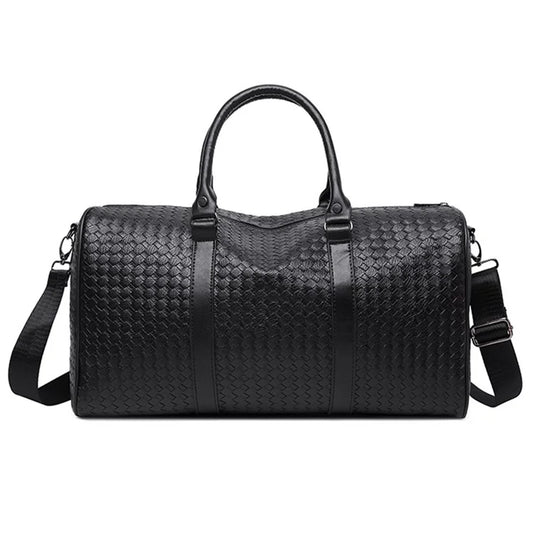 50x24x29cm Waterproof Gym Bag PU Leather Duffle Bag Weekend Overnight Crossbody Bag Handbag