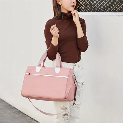 Travel Duffel Bag Waterproof Weekender Bags Gym Tote Bag with Shoe Compartment, Size: 49*22*33cm