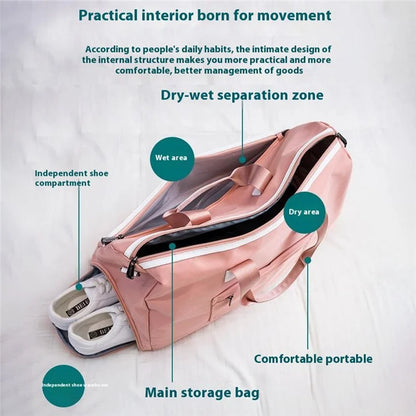 Travel Duffel Bag Waterproof Weekender Bags Gym Tote Bag with Shoe Compartment, Size: 49*22*33cm