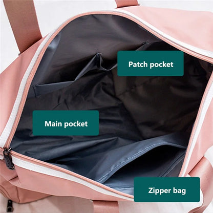 Travel Duffel Bag Waterproof Weekender Bags Gym Tote Bag with Shoe Compartment, Size: 39*22*28cm