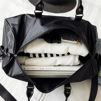 Nylon Sports Gym Bag Waterproof Travel Duffel Bag with Shoes Compartment, Size: S