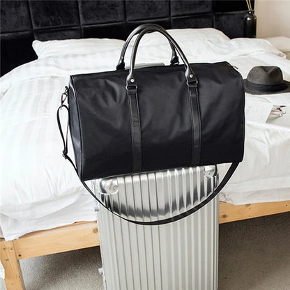 Nylon Sports Gym Bag Waterproof Travel Duffel Bag with Shoes Compartment, Size: S