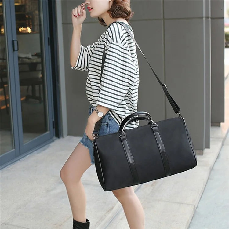 Nylon Sports Gym Bag Waterproof Travel Duffel Bag with Shoes Compartment, Size: S