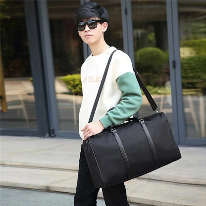 Nylon Sports Gym Bag Waterproof Travel Duffel Bag with Shoes Compartment, Size: S