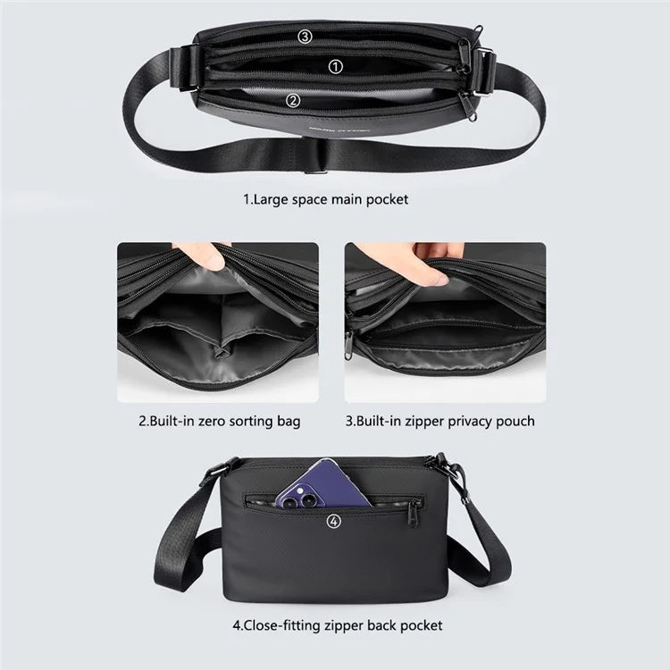 MARK RYDEN MR105 Men Travel Casual Messenger Bag Waterproof Oxford Cloth Crossbody Bag