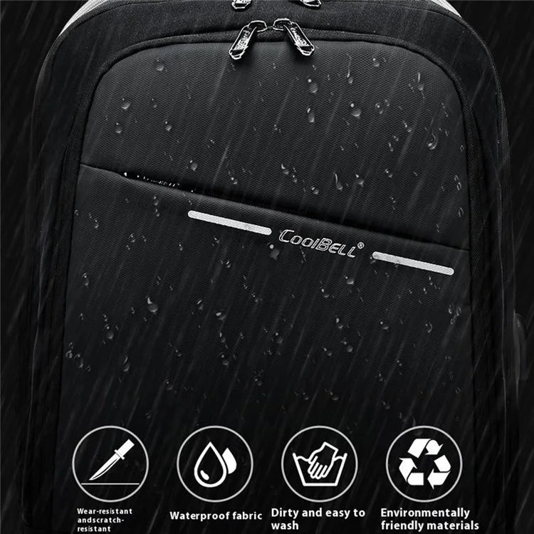 COOLBELL CB-8218 Waterproof Large Capacity 15.6-inch Laptop Backpack with USB Charging Port